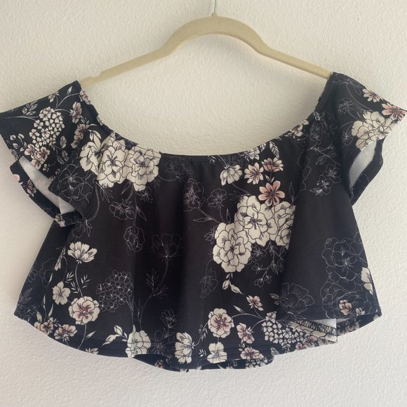 NWOT MISSGUIDED Crop Floral Blouse XS/S - Picture 3 of 3